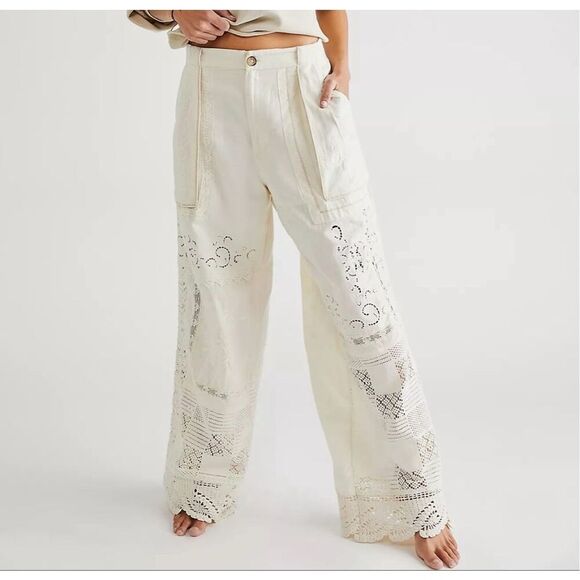 Free People Pants - NWT Free People Lace Patchwork Pants size 6